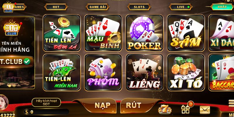 Game đánh bài đổi tiền Hitclub có nhiều điểm hấp dẫn