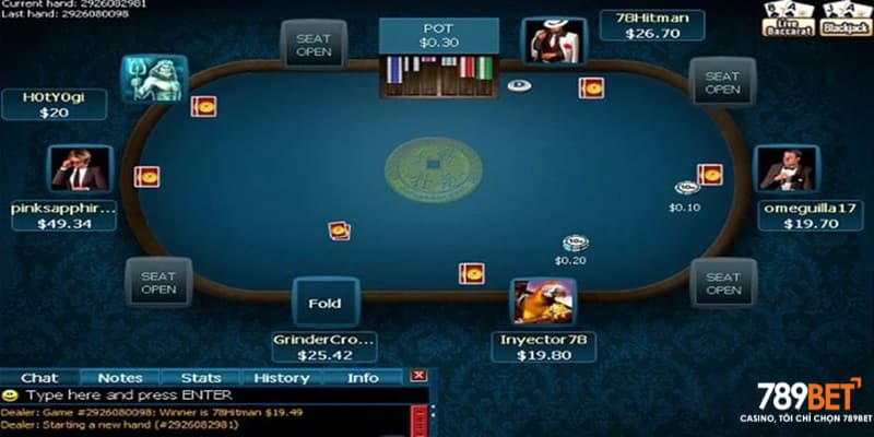 Quy tắc và các vòng cược chơi poker 789bet