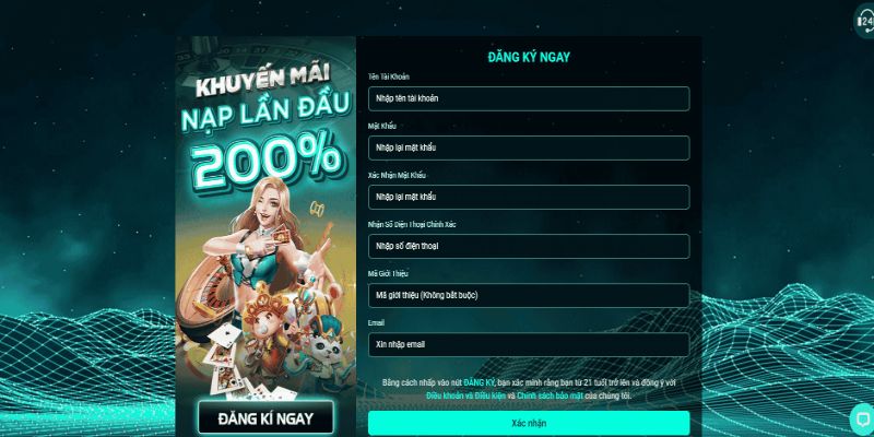 Hoàn thành dữ liệu tại biểu mẫu đăng ký