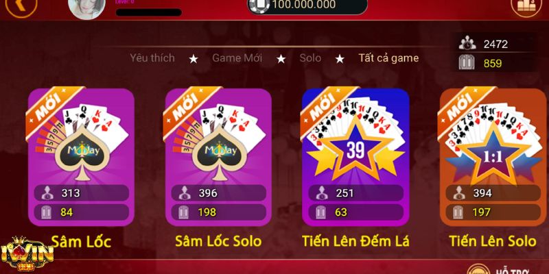 Hướng dẫn chơi game bài tại Iwin đa dạng các sản phẩm